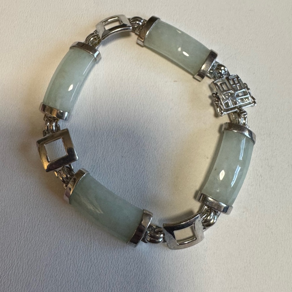 925 Jade Panel Bracelet